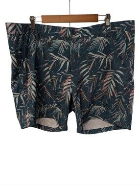 All in Motion Hybrid Shorts Mens XXL NWT Palm Leaf Print Navy Blue Athletic